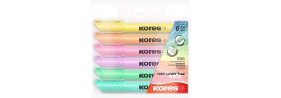 Resaltador Kores pastel 6und