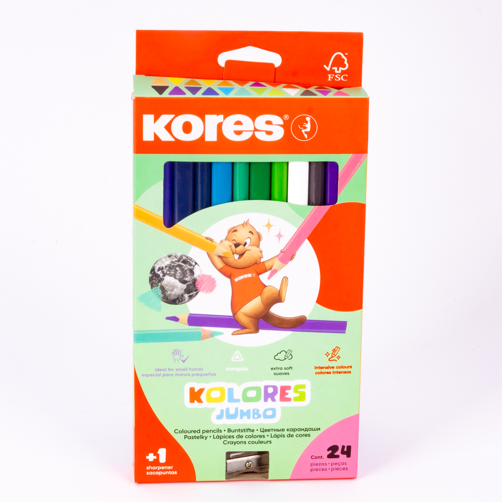 Lápiz color Kores triangular jumbo 25 unidades