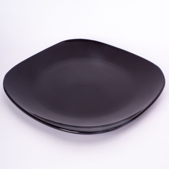 Plato porcelana plano liso 10.5pulg negro