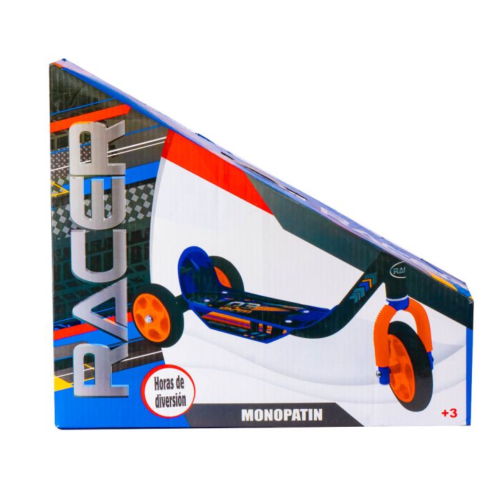 Scooter niño 3 ruedas estampado racer y carro +3a