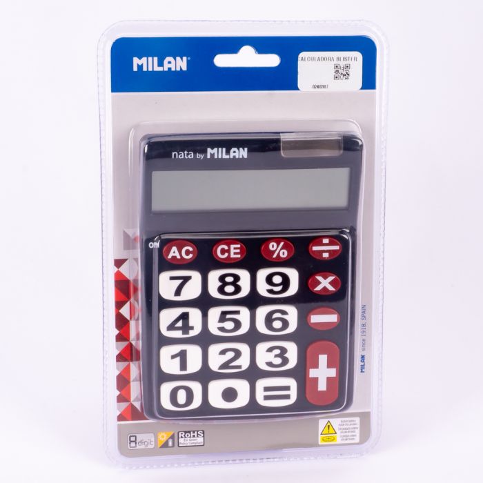 Blíster Calculadora 8 Dígitos Con Teclas Grandes Color Negro Y Rojo - Ofinel - View #3