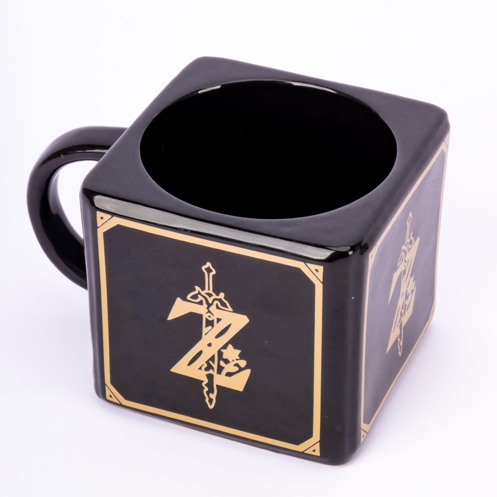 Jarra cerámica estampado Zelda negro+dorado
