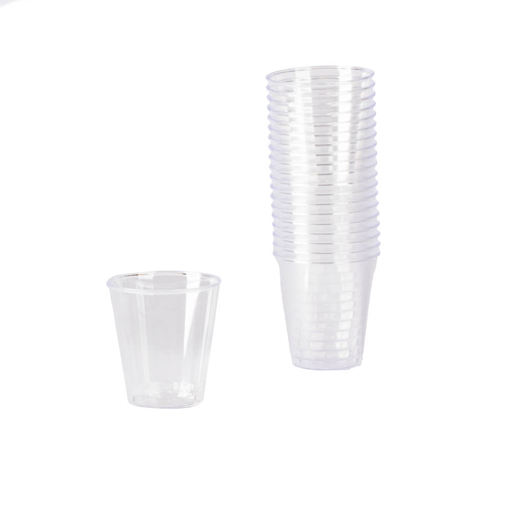 Vaso plástico liso para short 50ml 20und transparente