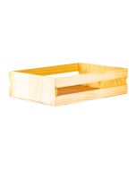 Caja madera rejas #5 baja para arreglos 35x26x9,5cm 590g natural