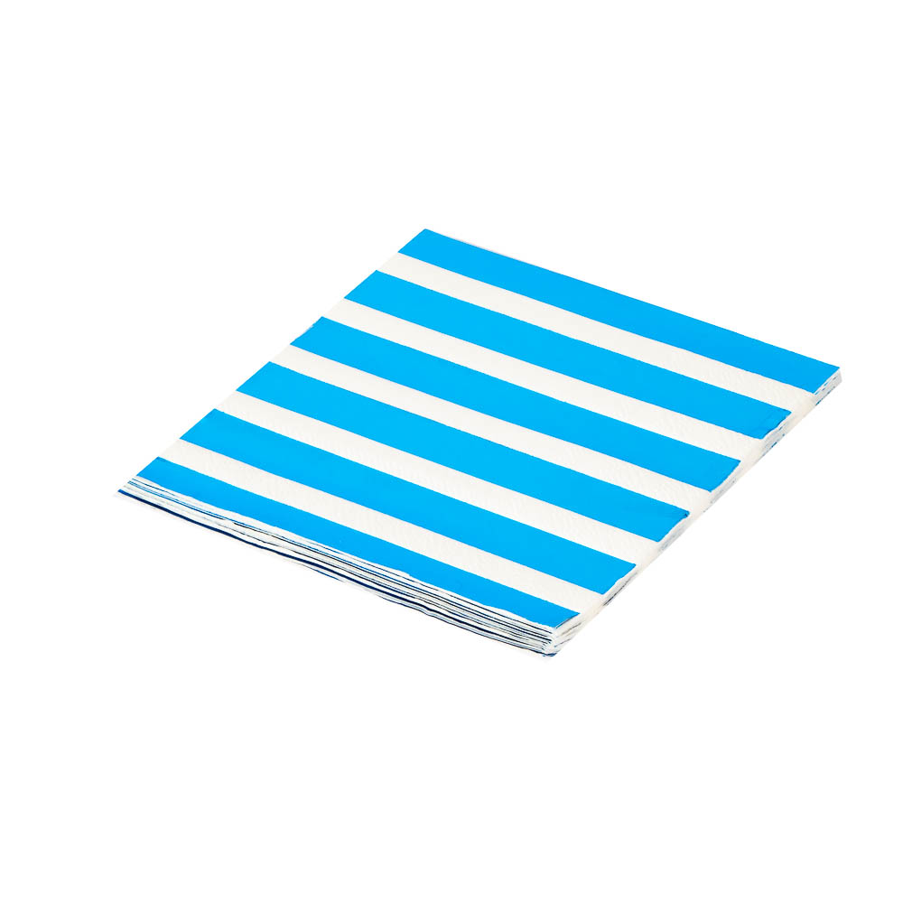 Servilleta papel Carnival diseño rayas 16und azul metálico